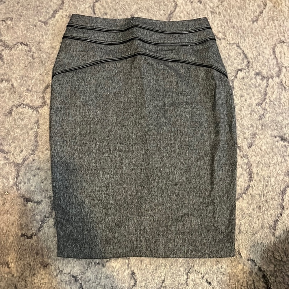 BCX pencil skirt with faux leather details